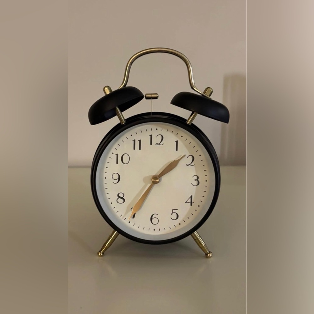 Classic Black and Gold Alarm Clock